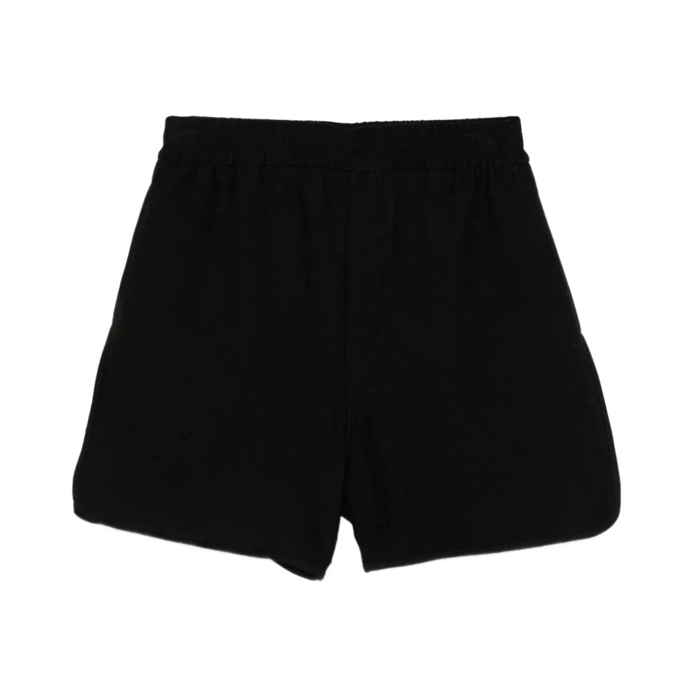 Emporio Armani Men's Black Micro Eagle Jacquard Jersey Shorts - Casual Shorts - 2XL - Shorts