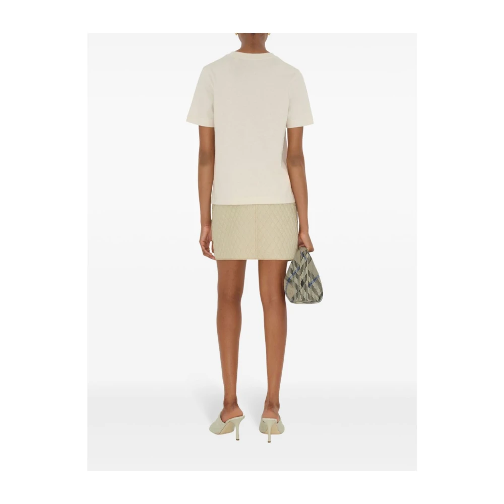 Burberry Natuurlijk Logo Bloemen T-shirt White Dames