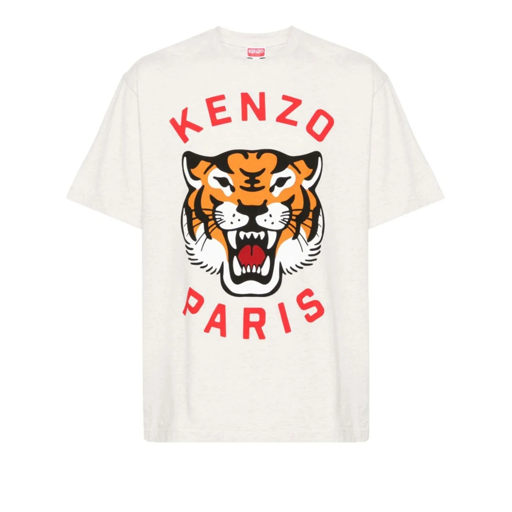 Kenzo Lucky Tiger Grijze T-shirt Gray Heren