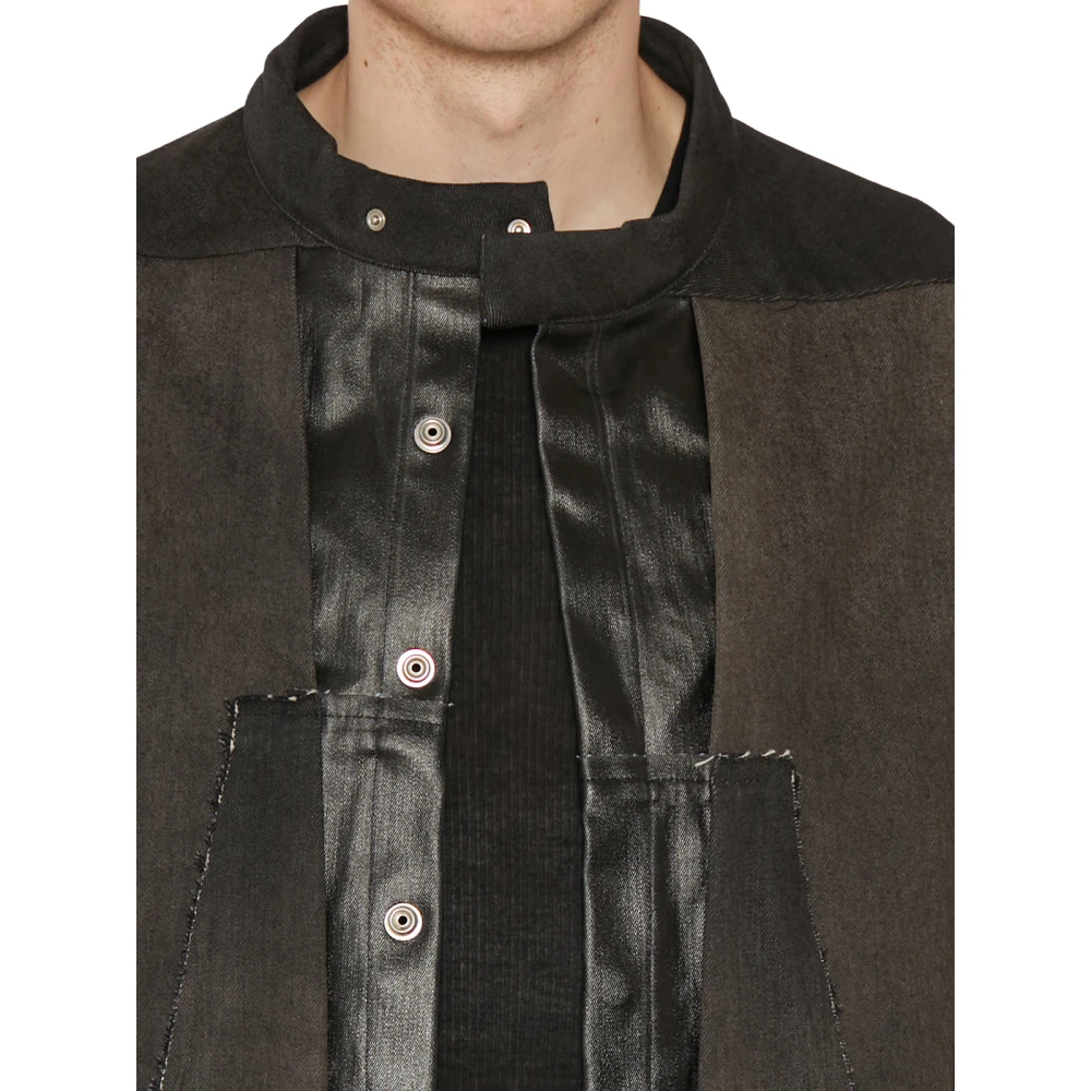 Rick Owens Denim Splintered Outer Shirt Black Heren