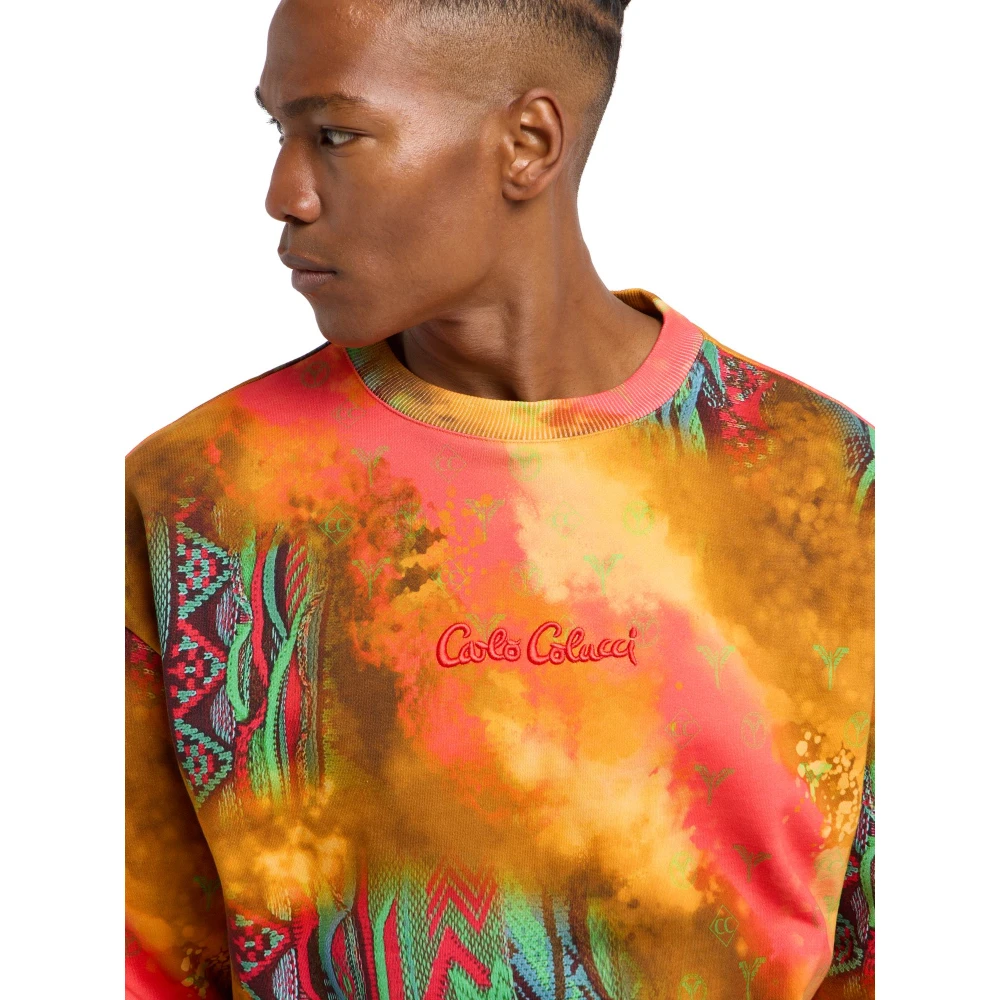 carlo colucci Sprayed Knit Oversize Sweatshirt Multicolor Heren