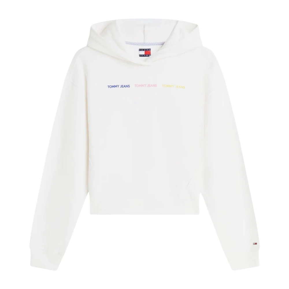 Tommy Jeans White Hoodies, Female, Xs, Dw0dw22906
