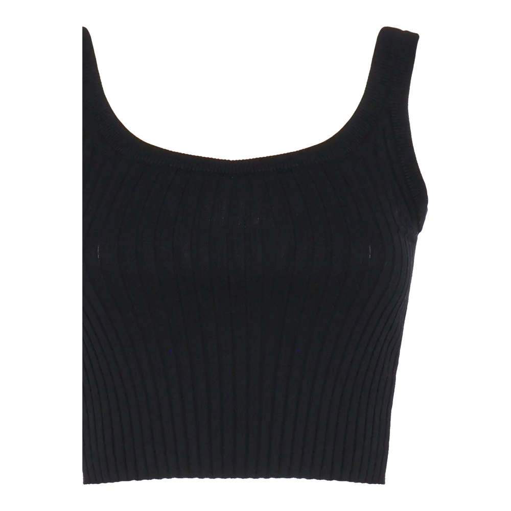 SPORTMAX Zwarte Papilla Top Ronde Kraag Black Dames
