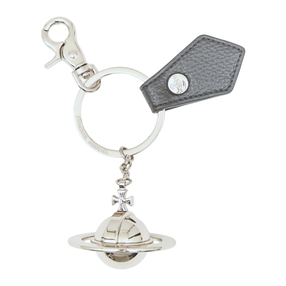 Vivienne Westwood Black Polished 3D Orb Keyring Pendant - Unisex - Keychains - One Size - Accessories