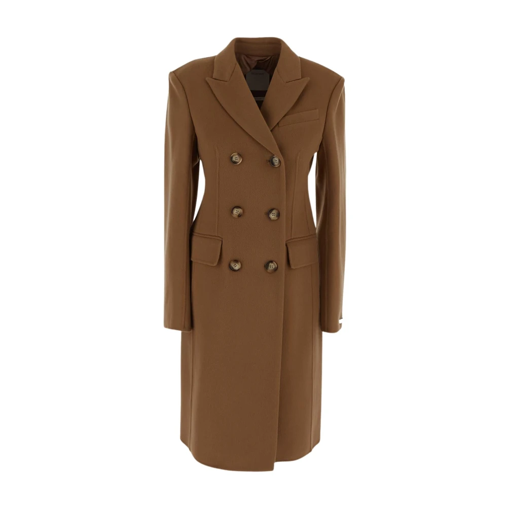 SPORTMAX Morgana wolmantel Brown Dames