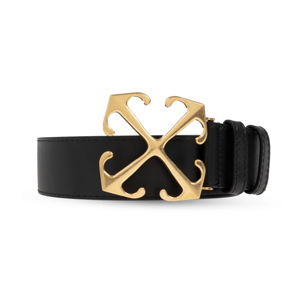 Off White Riem met logo Black Dames