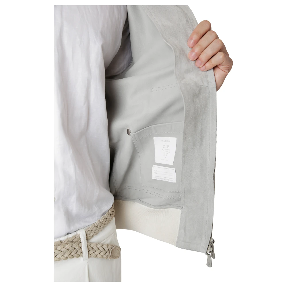 Eleventy Suede Nappato Leren Jas Gray Heren