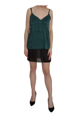 green-silk-spaghetti-strap-mini-dress