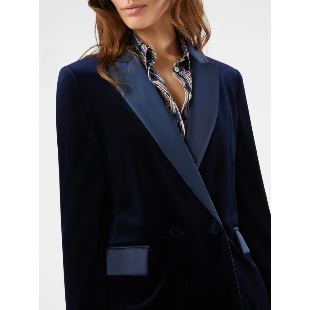 Pennyblack Blauwe Fluweel Blazer Jerry Model Blue Dames