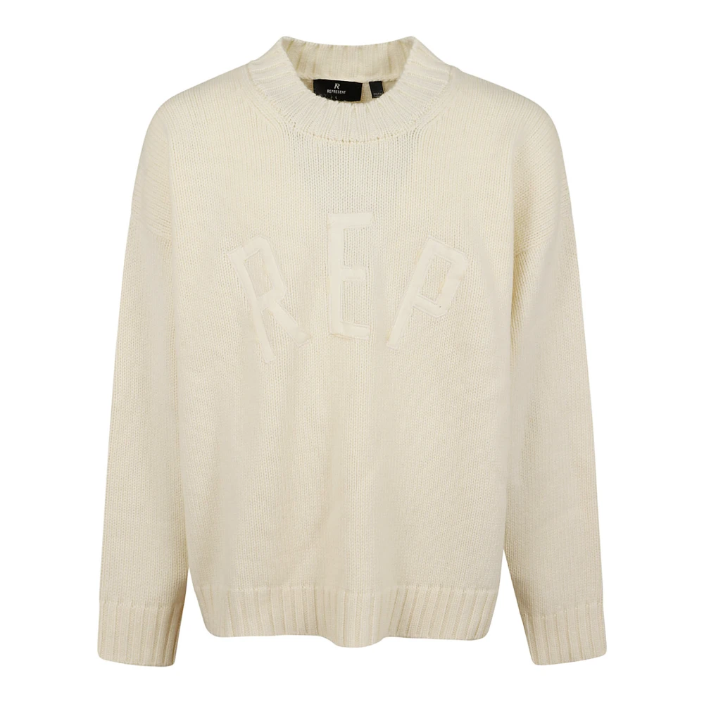 Represent Witte Wollen Blend Sweater Aw24 White Heren