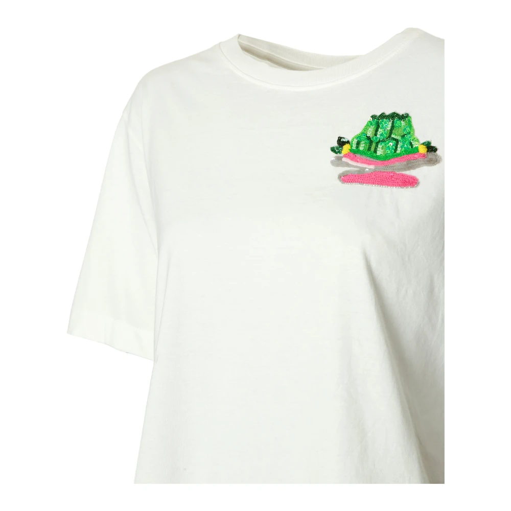Essentiel Antwerp Taart Geborduurd T-shirt White Dames