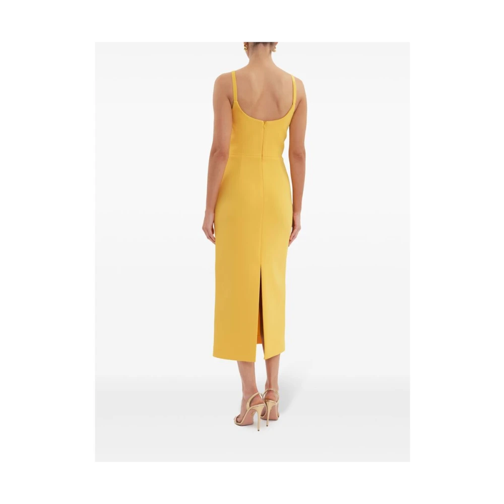 Rebecca Vallance Gele Cowl Neck Mouwloze Jurk Yellow Dames