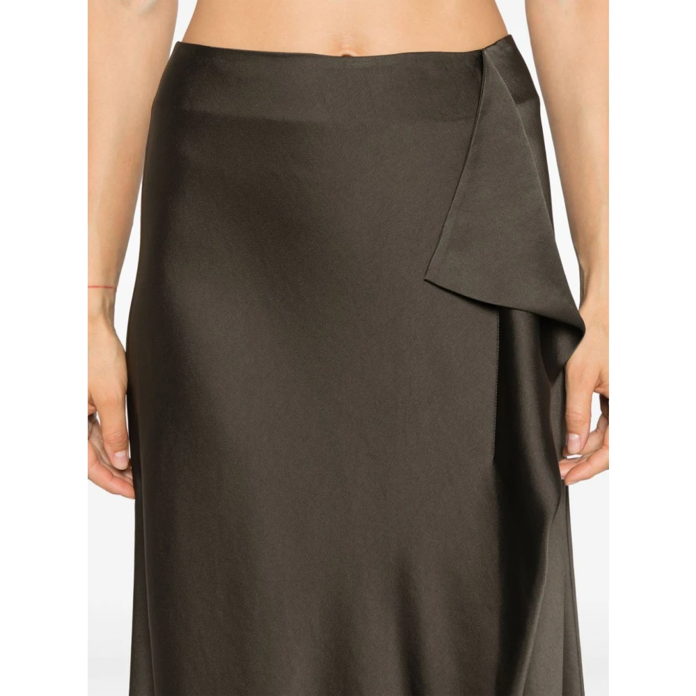 Simkhai Satijnen rok met gedrapeerd midi-lengte Brown Dames