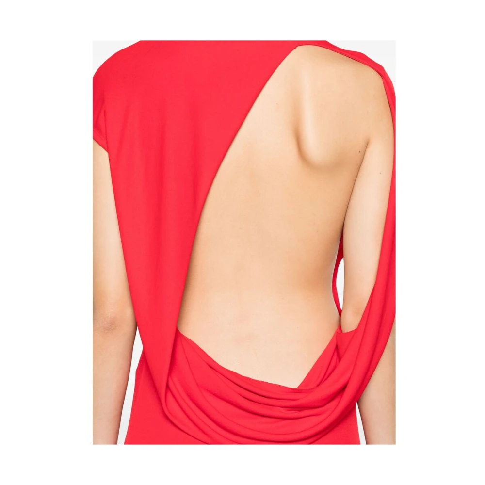 Jacquemus Rode Crew Neck Open Rug Jurk Red Dames