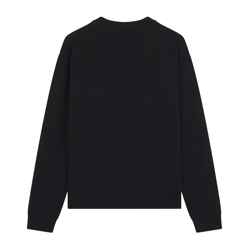 Maison Kitsuné Fox Logo Wollen Vest Black Heren