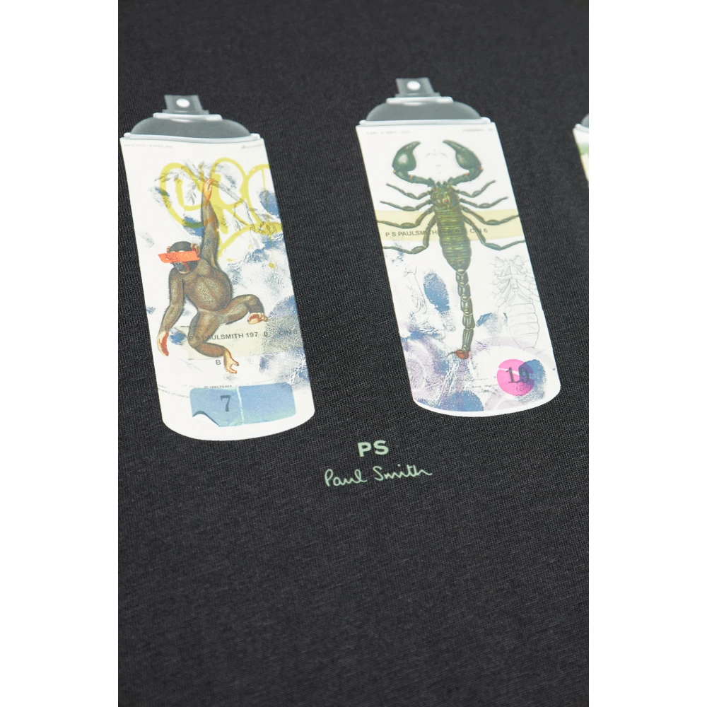 PS By Paul Smith Bedrukt T-shirt Black Heren
