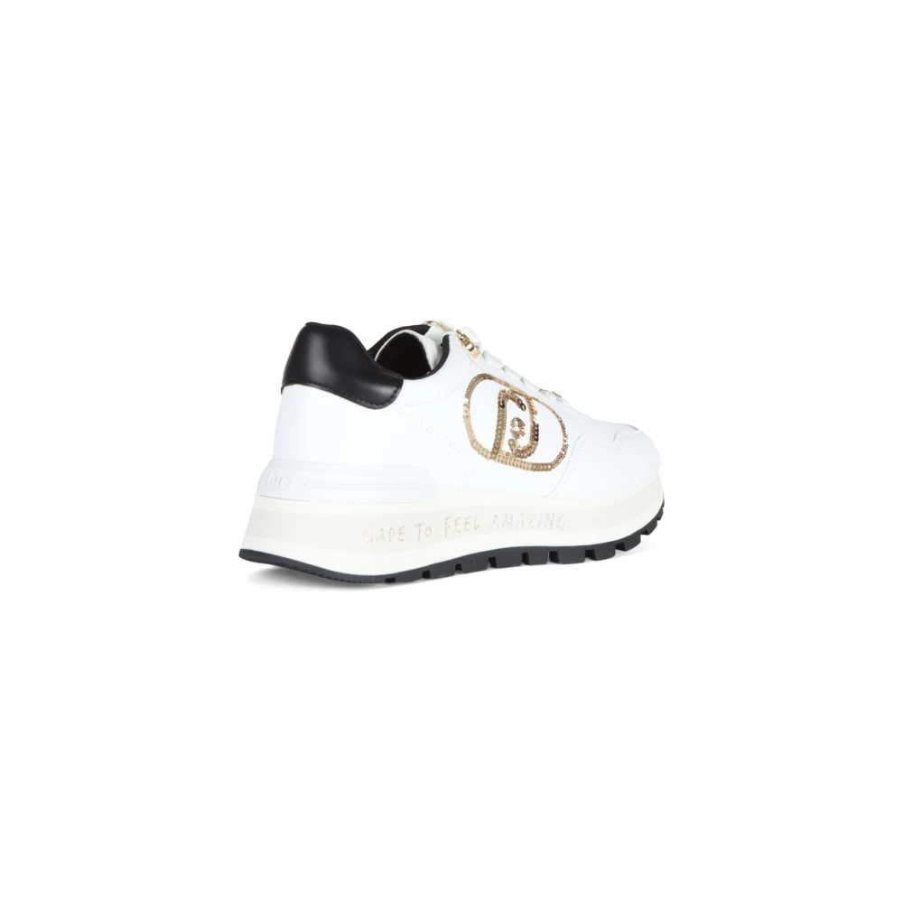 Liu Jo Geweldige Paillet Logo Sneakers White Dames