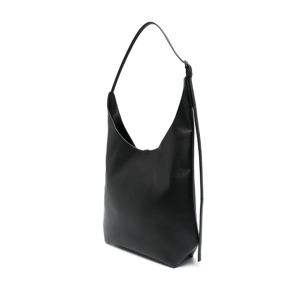 Loulou Studio Zwarte Schoudertas met Afneembare Pouch Black Dames