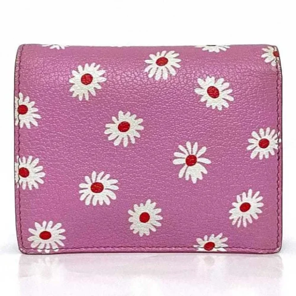 Miu Pre-owned Leather wallets Pink Dames