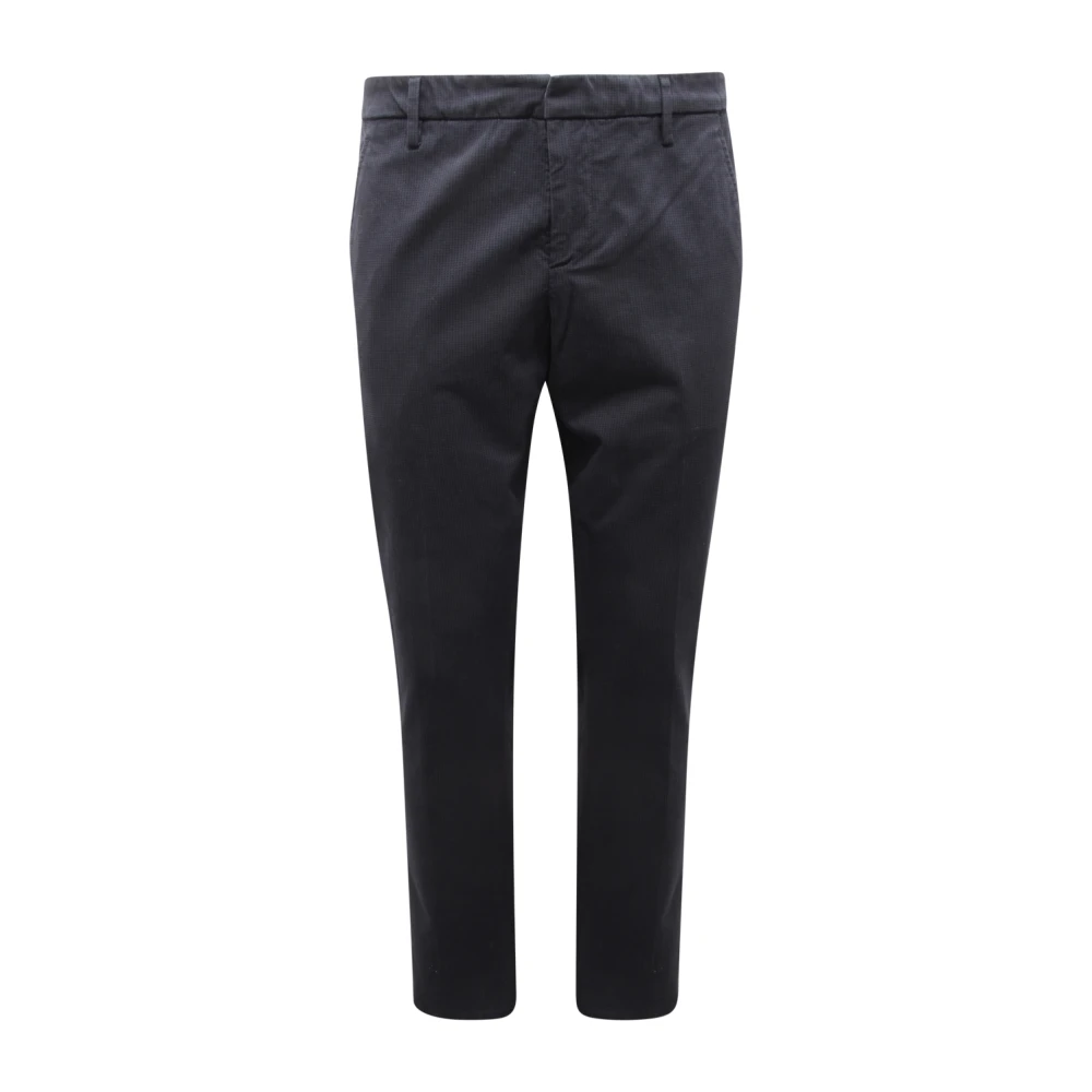 Dondup Men's Blue Textured Gaubert Trousers Made In Italy - Chinos - W30 - Trousers