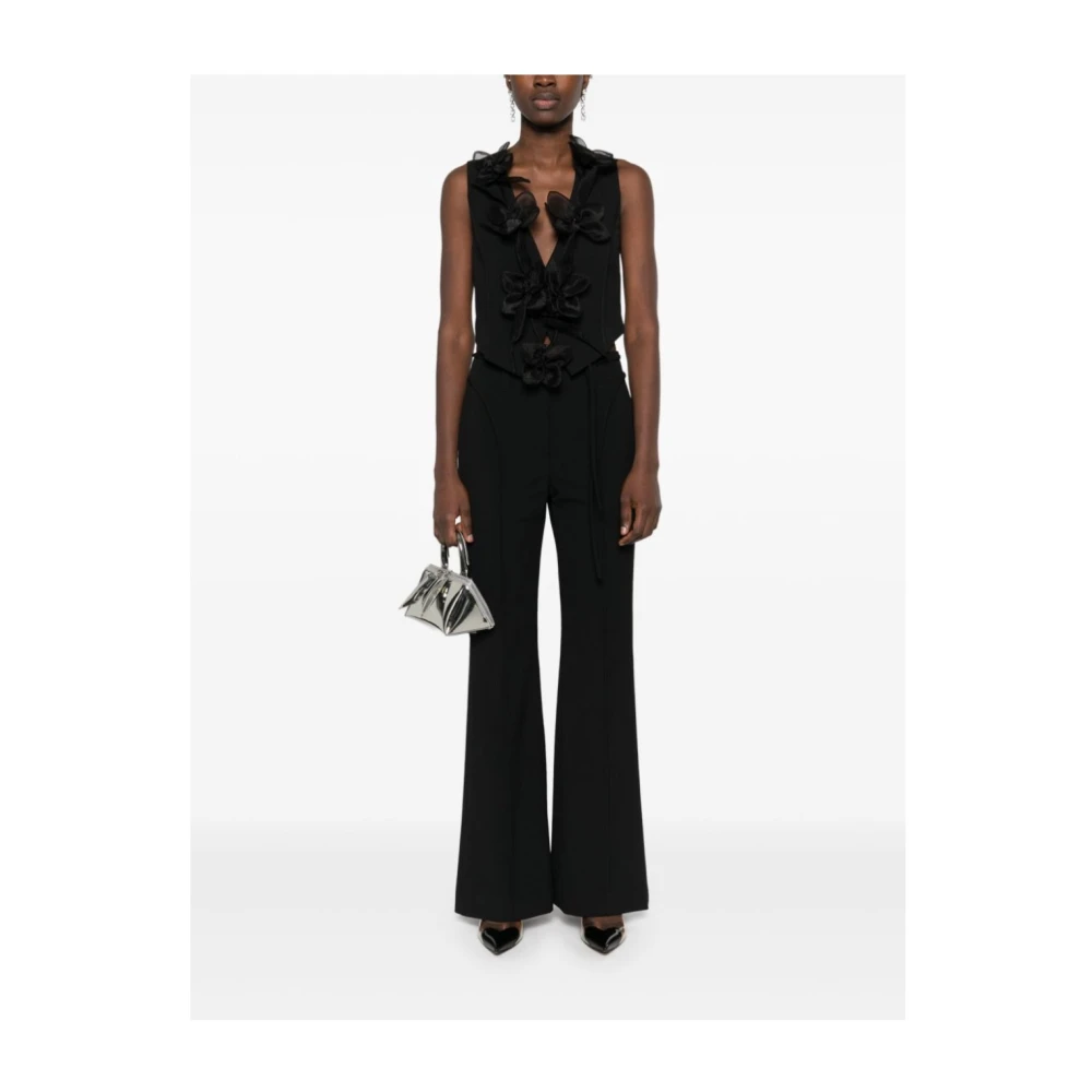 Rotate Birger Christensen Flower Waistcoat Top Black Dames