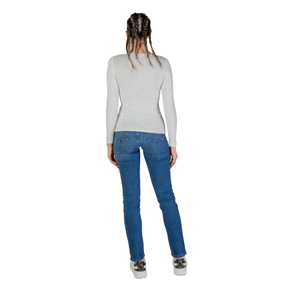 Guess Lange Mouwen T-shirt Lente Zomer Collectie White Dames