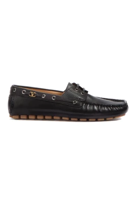 Svarta läder VLogo Slip-On skor