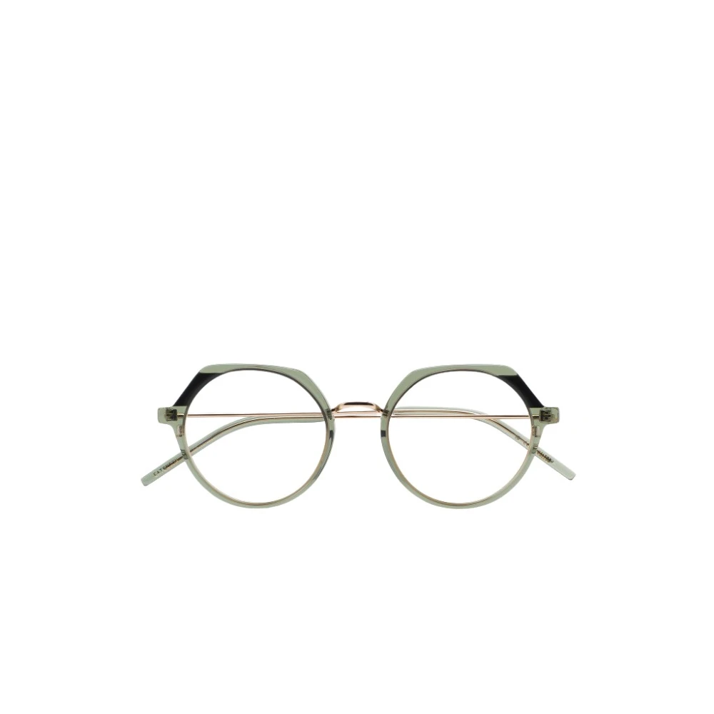 Kaleos Ronde Bril met Platte Wenkbrauw Gray Unisex