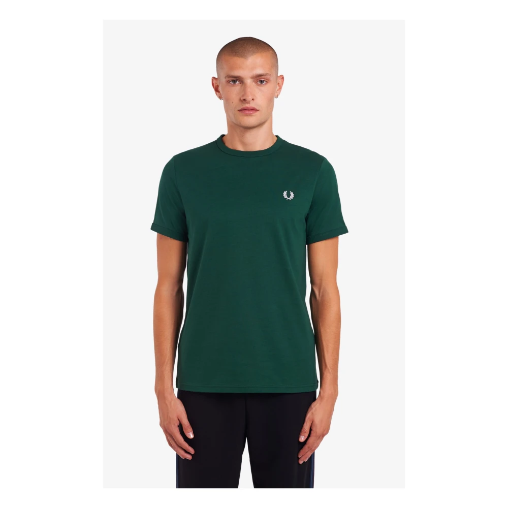 Fred Perry Klassiek Katoenen Ringer T-Shirt Green Heren