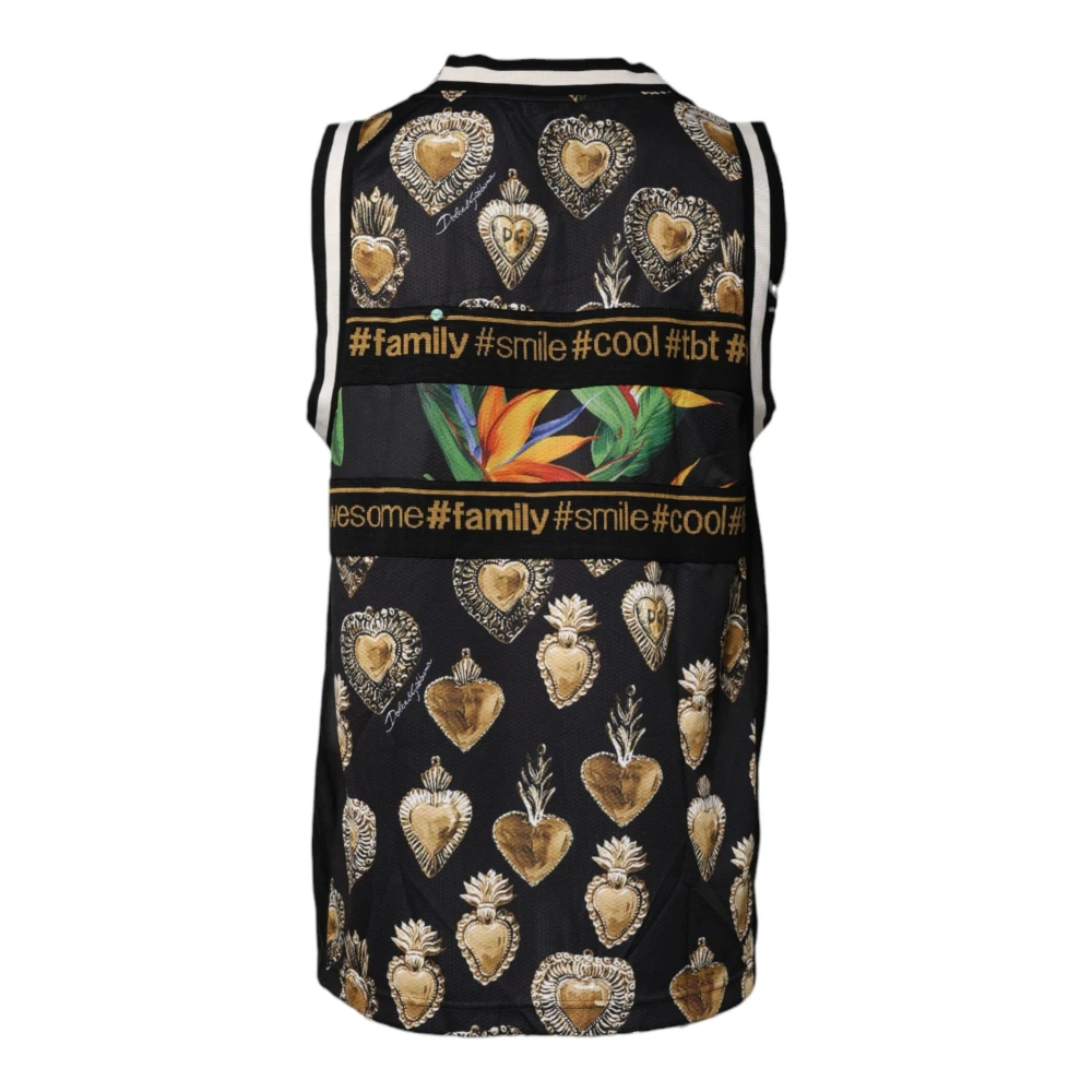 Dolce & Gabbana Tropische Print Mouwloze Tank Top Multicolor Heren