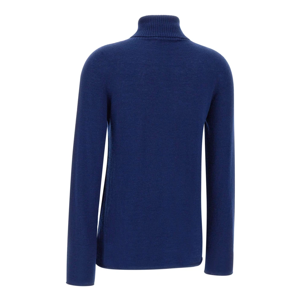 Kaos Blauwe wollen coltrui Blue Dames