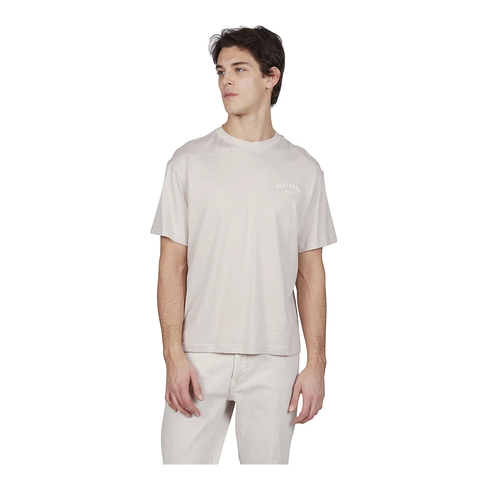 Eleventy Katoenen Jersey Ronde Hals T-Shirt Gray Heren