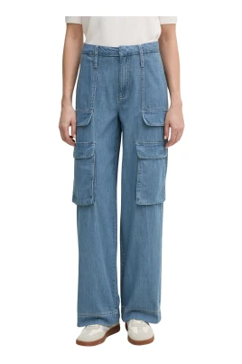 Cargo Straight Jeans med hög midja