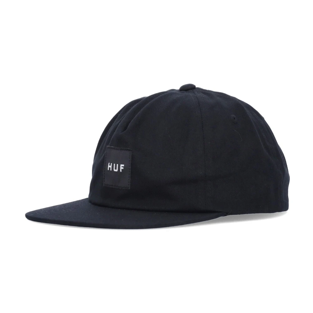 HUF Zwarte Ongestructureerde Snapback Platte Klep Pet Black Heren