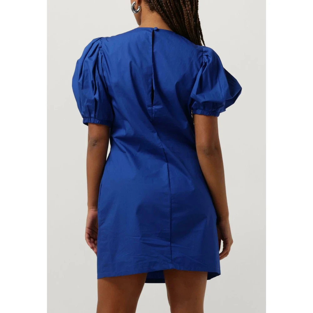 Silvian Heach Blauwe Mini Jurk met Pofmouwen Blue Dames
