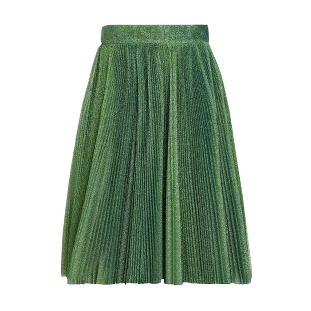 Dolce & Gabbana Women's Green Metallic Pleated Skirt