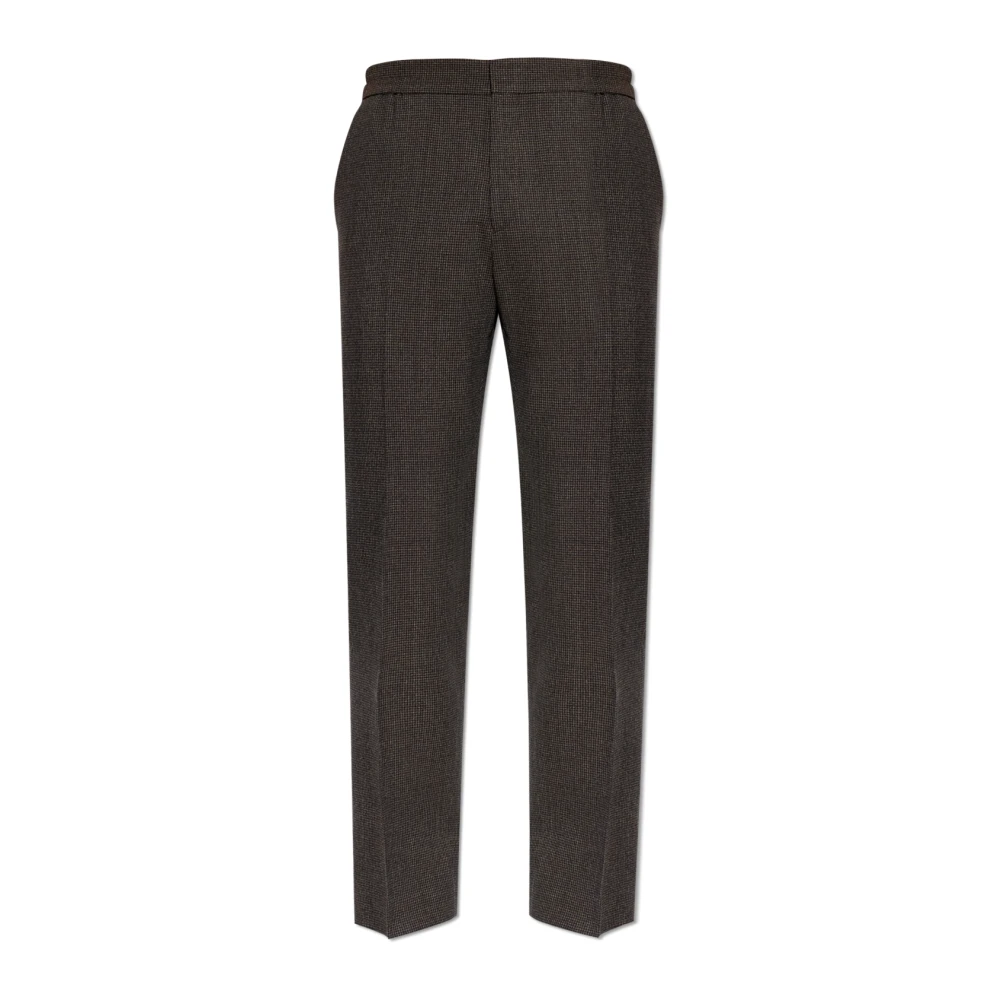 Paul Smith Men's Brown Plaid Patterned Trousers - Straight Trousers - W32 - Trousers
