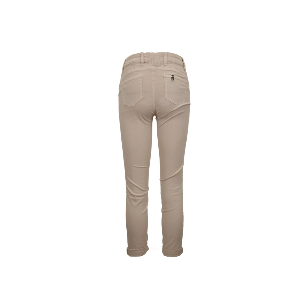 Liu Jo Dames Jeans met Rits en Knoop Beige Dames