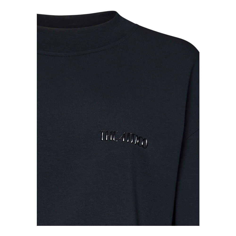 The Attico Zwarte Crewneck Jurk Black Dames