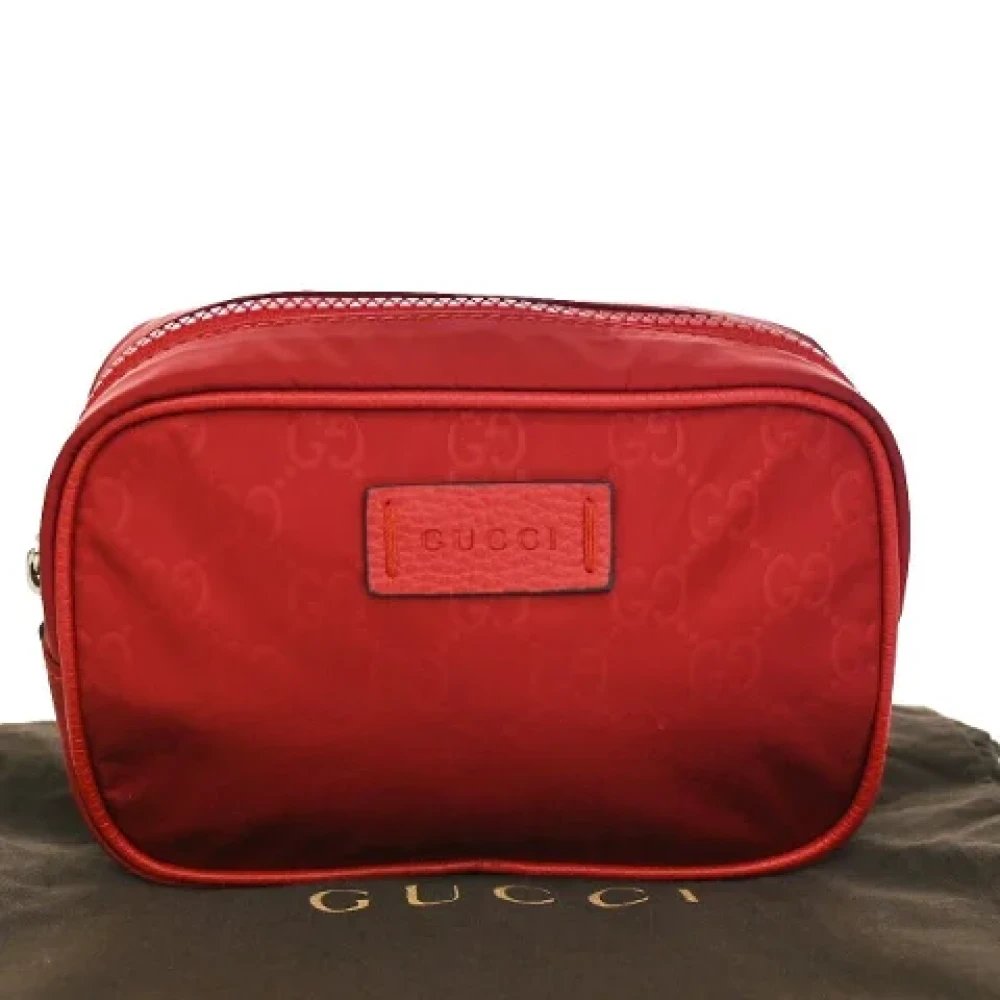 Gucci Vintage Pre-owned Canvas clutches Red Dames