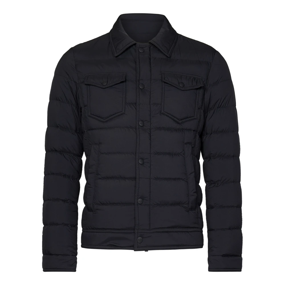 Herno Zwarte gewatteerde jas Black Heren