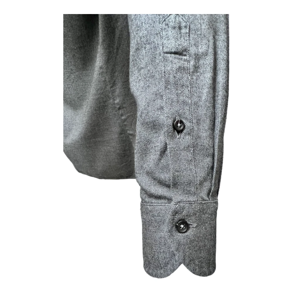 Xacus Gewassen Flanel Katoen Lyocell Antraciet Gray Heren