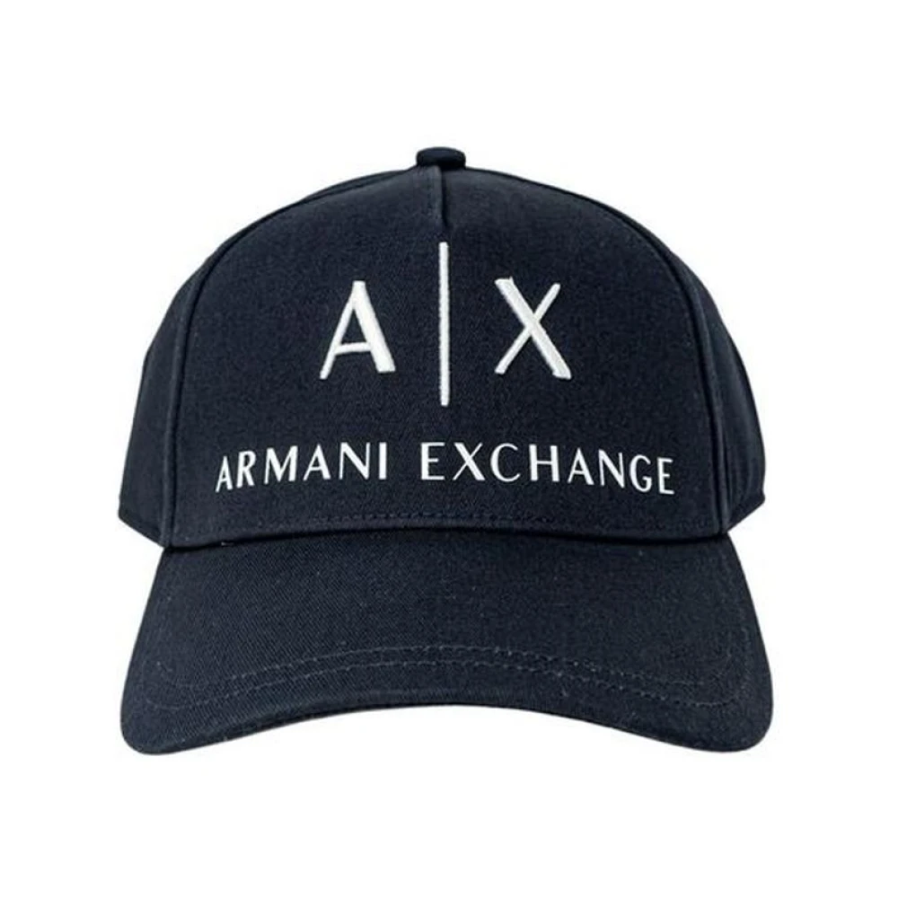 Armani Exchange Men's Blue Cotton Visor Hat For