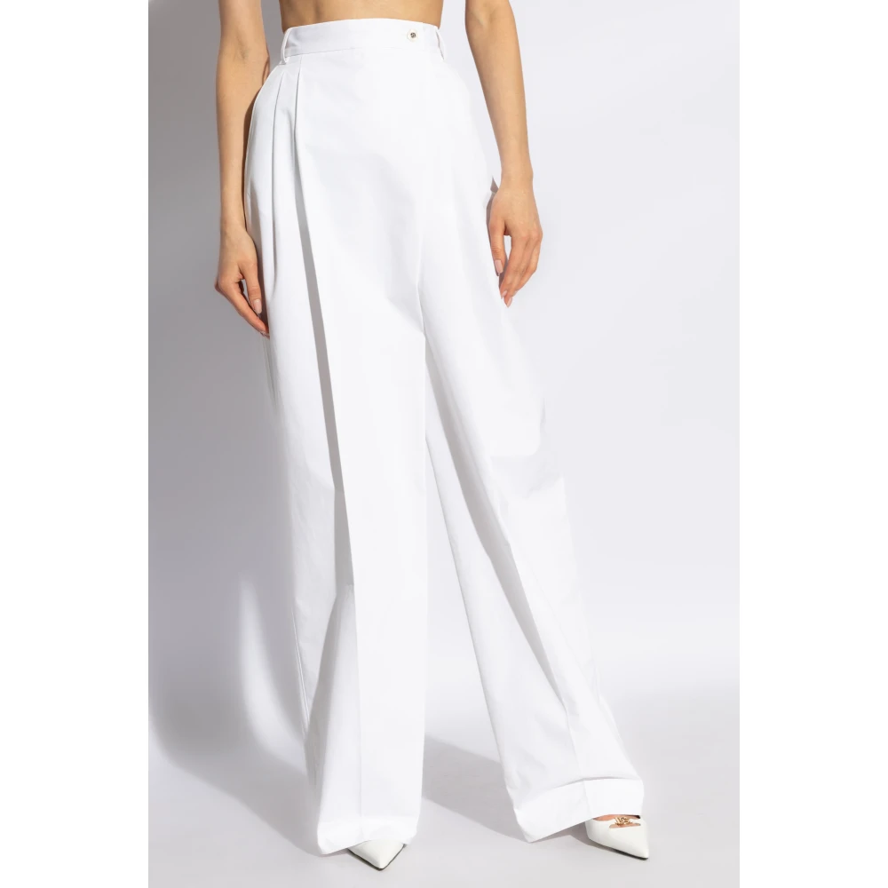 Dolce & Gabbana Geplooide broek White Dames