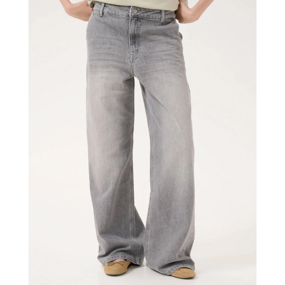 My Essential Wardrobe Hoge Wijde Jeans TusaMW Stijl Gray Dames