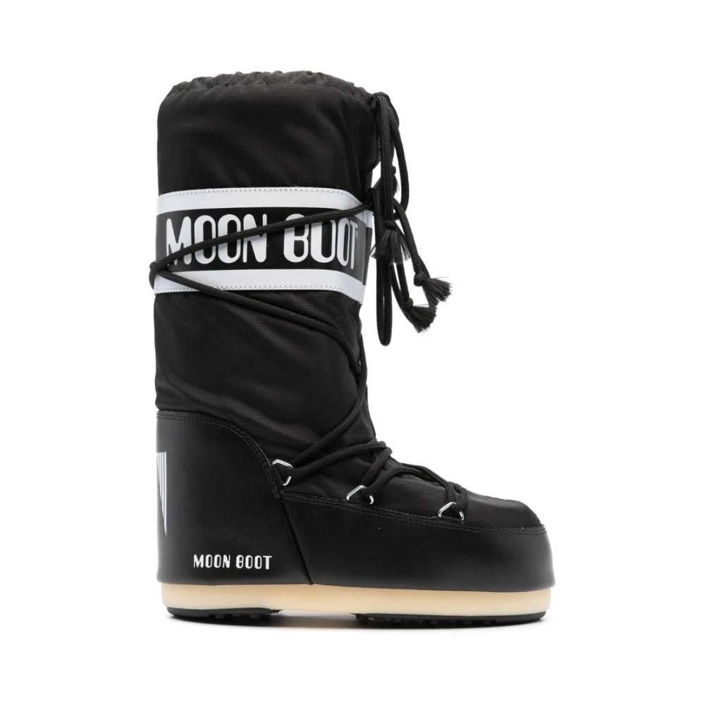 Moon Boot Ikoniska Nylon Vinterstövlar Black, Flicka