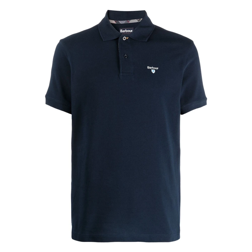Barbour Men's Blue Tartan Pique Polo Shirt - Polo Shirts - S - Tops