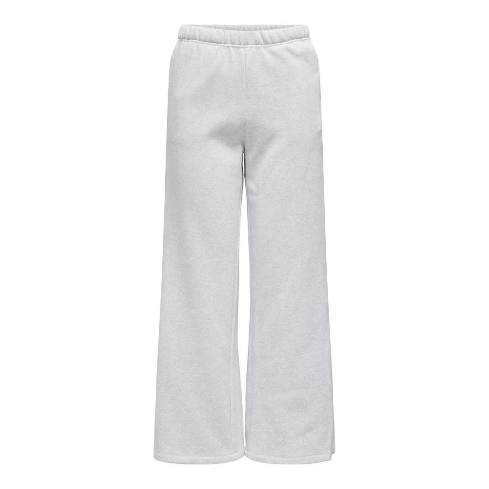 Only Wide Zip Pant Light Grey Melange Gray Dames