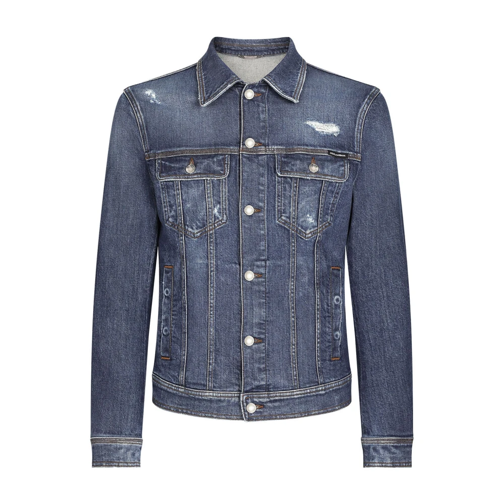 Dolce & Gabbana Stijlvolle jas met G9Vz8Dg8Ln5S9001 Blue Heren