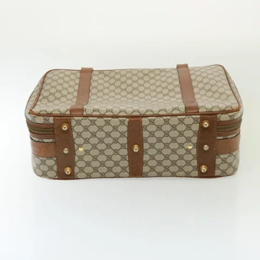 Gucci Vintage Pre-owned Leather travel-bags Beige Dames